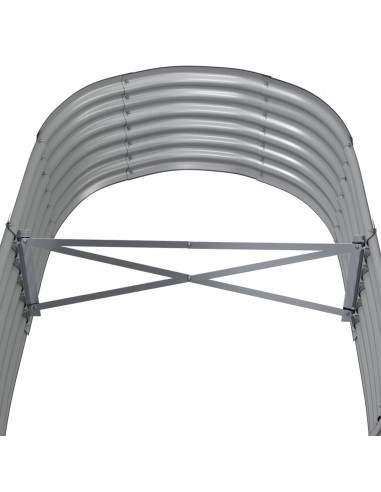 Letto Giardino Acciaio Zincato 152x80x36 cm Grigio