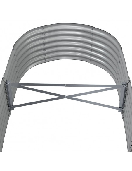 Letto Giardino Acciaio Zincato 152x80x36 cm Grigio
