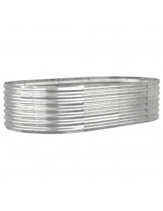 Letto Giardino Acciaio Verniciato a Polvere 152x80x36cm Argento 2