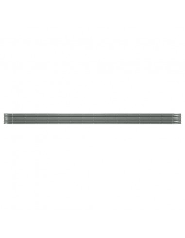 Letto Giardino Acciaio Verniciato a Polvere 620x80x36 cm Grigio