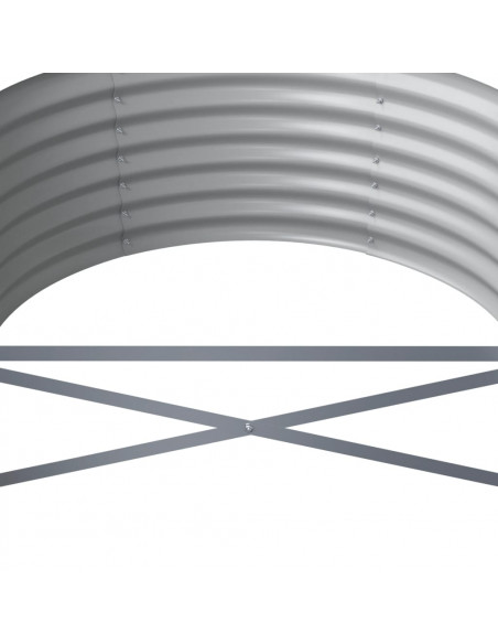 Letto Giardino Acciaio Zincato 620x80x36cm Argento