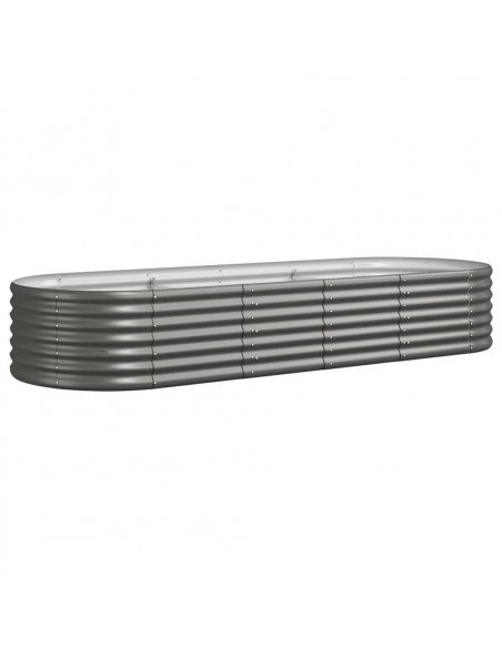 Letto Giardino Acciaio Verniciato a Polvere 224x80x36 cm Grigio