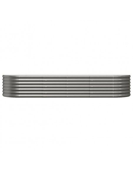 Letto Giardino Acciaio Verniciato a Polvere 224x80x36 cm Grigio