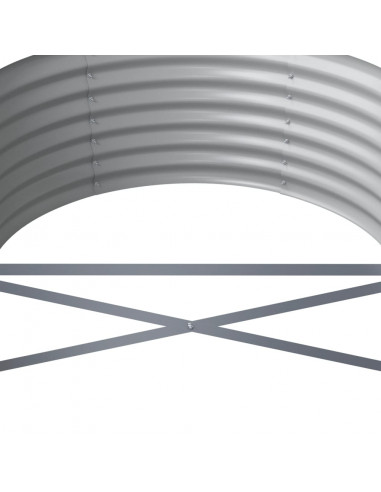 Letto Giardino Acciaio Verniciato a Polvere 224x80x36 cm Grigio