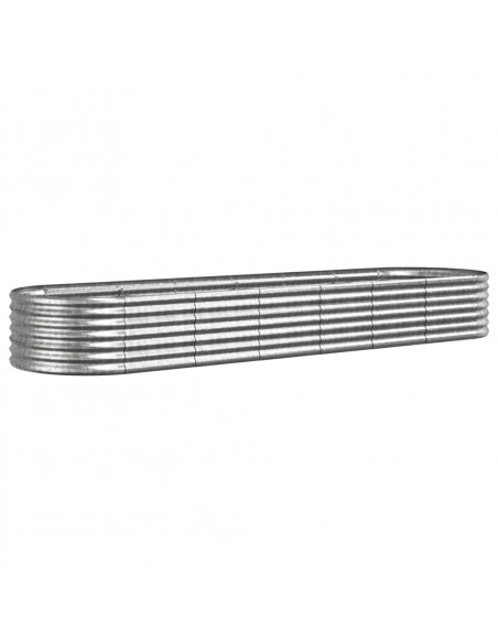 Letto Giardino Acciaio Verniciato a Polvere 296x80x36cm Argento