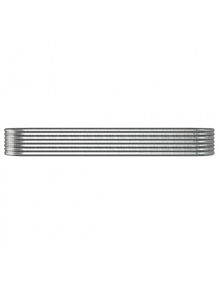 Letto Giardino Acciaio Verniciato a Polvere 296x80x36cm Argento