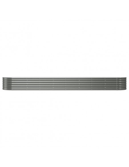 Letto Giardino Acciaio Verniciato a Polvere 368x80x36 cm Grigio