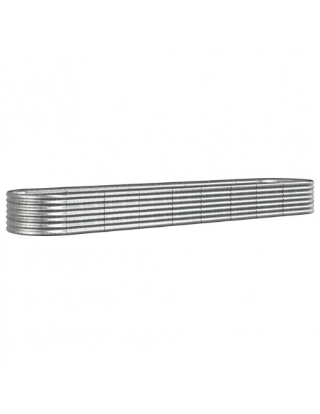 Letto Giardino Acciaio Verniciato a Polvere 368x80x36cm Argento