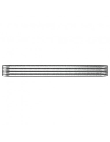 Letto Giardino Acciaio Verniciato a Polvere 368x80x36cm Argento