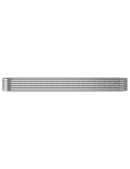 Letto Giardino Acciaio Verniciato a Polvere 368x80x36cm Argento