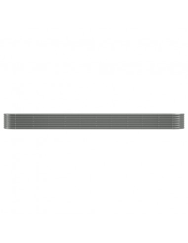 Letto Giardino Acciaio Verniciato a Polvere 440x80x36 cm Grigio