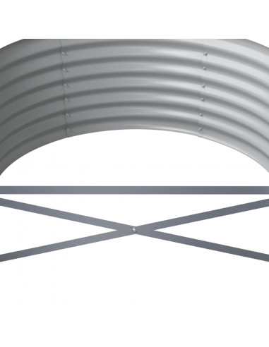 Letto Giardino Acciaio Verniciato a Polvere 512x80x36 cm Grigio