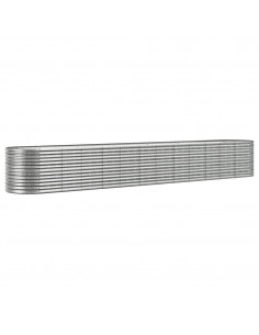 Letto Giardino Acciaio Verniciato a Polvere 512x80x68cm Argento 2