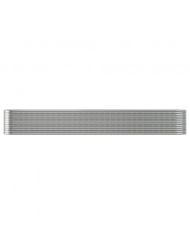 Letto Giardino Acciaio Verniciato a Polvere 512x80x68cm Argento