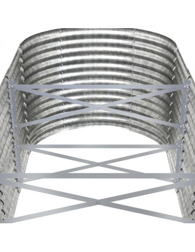 Letto Giardino Acciaio Verniciato a Polvere 512x80x68cm Argento