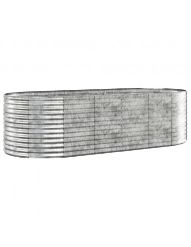 Letto Giardino Acciaio Verniciato Polvere 249x100x68 cm Argento