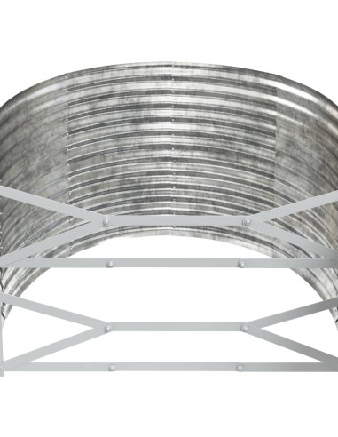 Letto Giardino Acciaio Verniciato Polvere 249x100x68 cm Argento