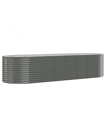 Letto Giardino Acciaio Verniciato a Polvere 322x100x68cm Grigio