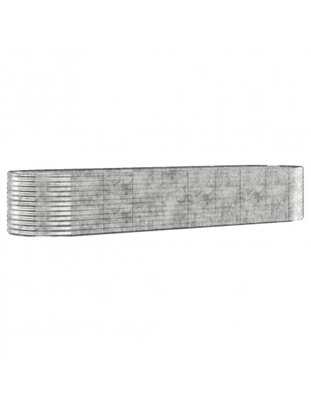 Letto Giardino Acciaio Verniciato Polvere 396x100x68cm Argento
