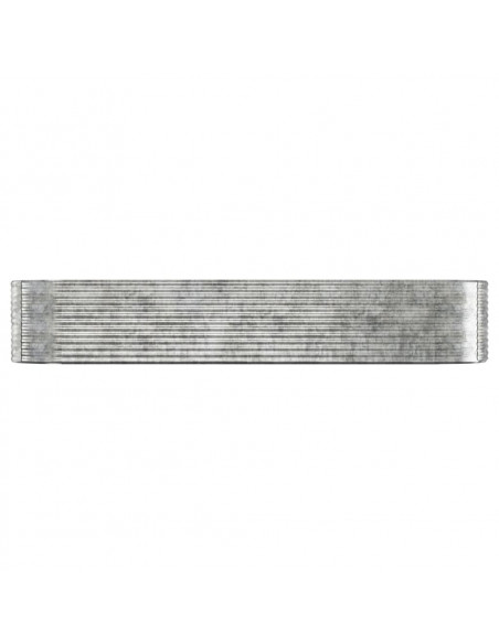 Letto Giardino Acciaio Verniciato Polvere 396x100x68cm Argento