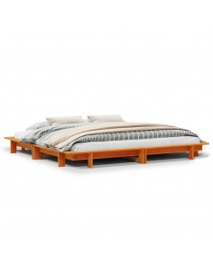 Letto senza Materasso Marrone Cera 160x200 cm in Legno di Pino 2