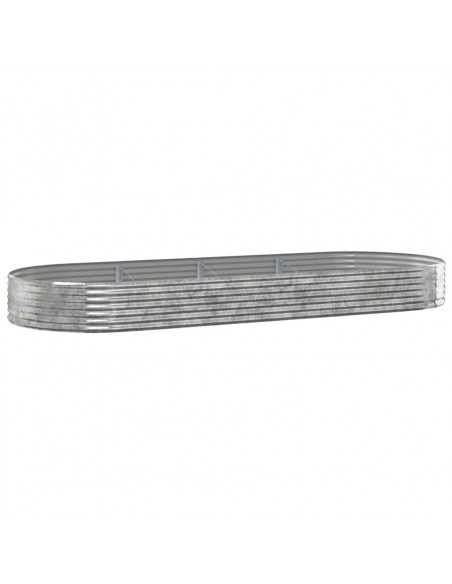 Letto Giardino Acciaio Verniciato Polvere 373x140x36 cm Argento