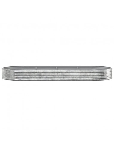 Letto Giardino Acciaio Verniciato Polvere 373x140x36 cm Argento