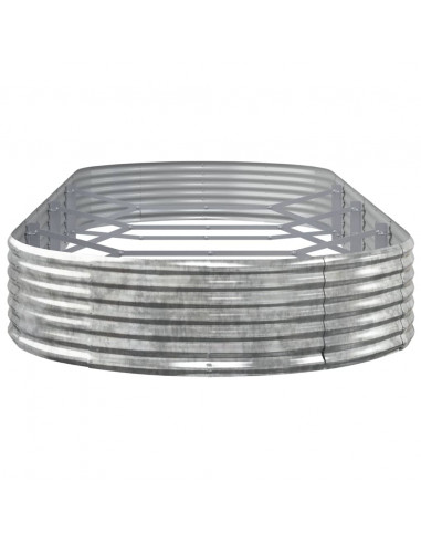 Letto Giardino Acciaio Verniciato Polvere 373x140x36 cm Argento