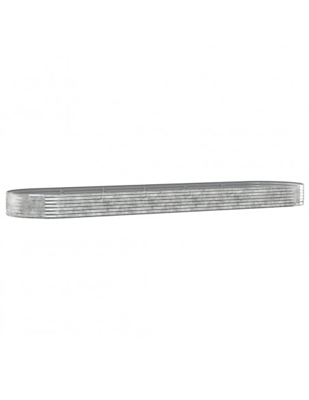 Letto Giardino Acciaio Verniciato Polvere 523x140x36 cm Argento