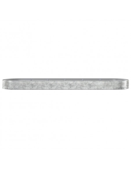 Letto Giardino Acciaio Verniciato Polvere 523x140x36 cm Argento