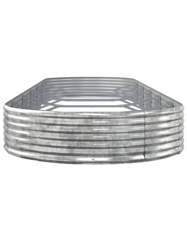 Letto Giardino Acciaio Verniciato Polvere 523x140x36 cm Argento