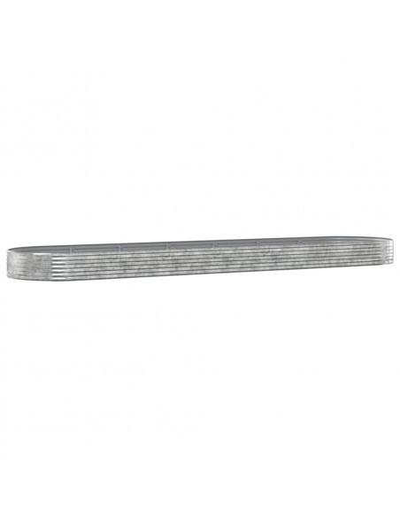 Letto Giardino Acciaio Verniciato Polvere 600x140x36 cm Argento