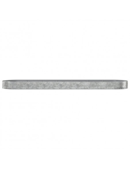 Letto Giardino Acciaio Verniciato Polvere 600x140x36 cm Argento