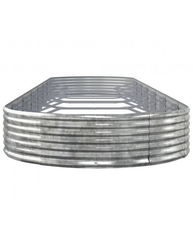 Letto Giardino Acciaio Verniciato Polvere 600x140x36 cm Argento