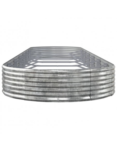 Letto Giardino Acciaio Verniciato Polvere 600x140x36 cm Argento