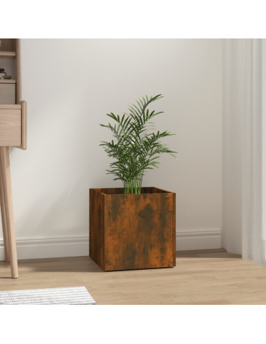 Fioriera Rovere Fumo 40x40x40 cm in Legno Multistrato