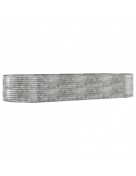 Letto Giardino Acciaio Verniciato Polvere 367x140x68 cm Argento