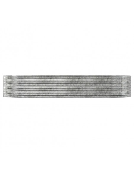 Letto Giardino Acciaio Verniciato Polvere 367x140x68 cm Argento