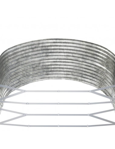 Letto Giardino Acciaio Verniciato Polvere 447x140x68 cm Argento