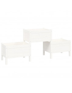 Fioriera Bianca 178,5x44x75 cm in Legno Massello di Pino 2