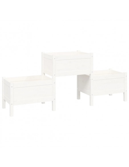 Fioriera Bianca 178,5x44x75 cm in Legno Massello di Pino
