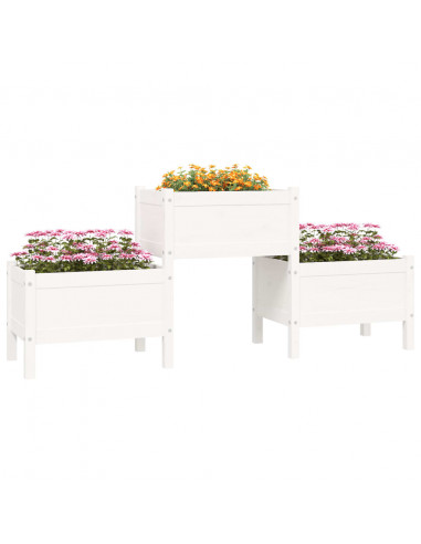 Fioriera Bianca 178,5x44x75 cm in Legno Massello di Pino