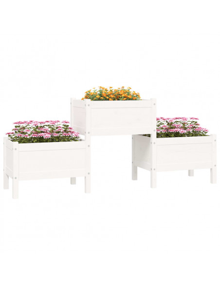 Fioriera Bianca 178,5x44x75 cm in Legno Massello di Pino