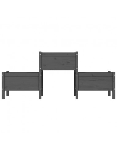 Fioriera Grigia 178,5x44x75 cm in Legno Massello di Pino