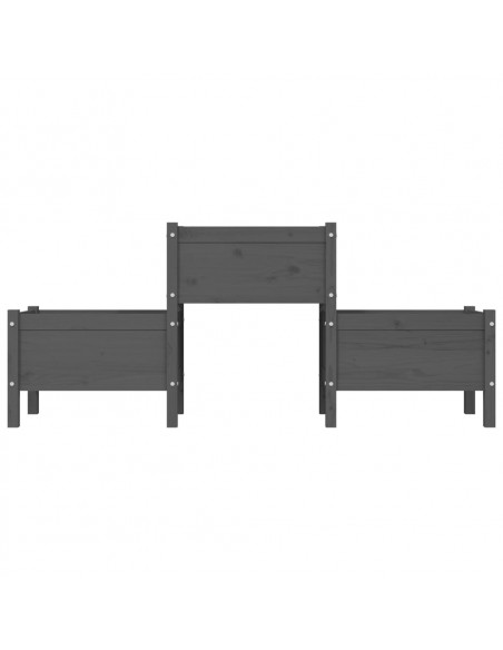 Fioriera Grigia 178,5x44x75 cm in Legno Massello di Pino