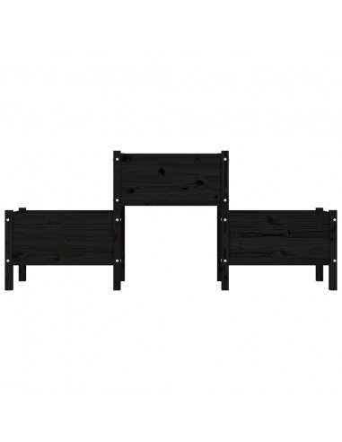 Fioriera Nera 178,5x44x75 cm in Legno Massello di Pino