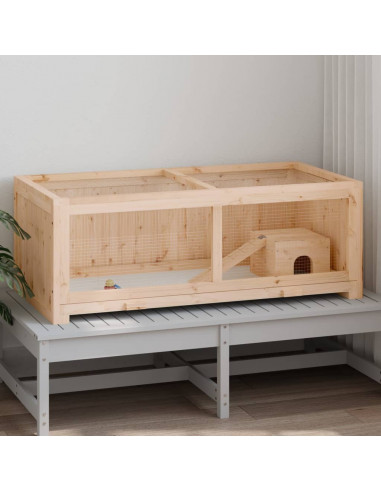 Gabbia per Criceti 104x52x38 cm in Legno Massello di Abete