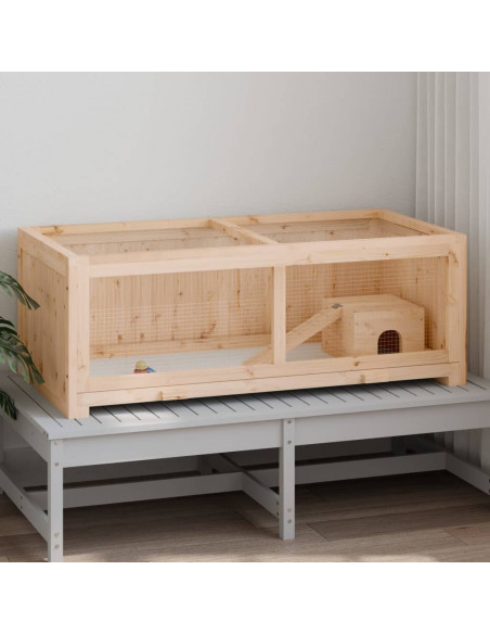 Gabbia per Criceti 104x52x38 cm in Legno Massello di Abete