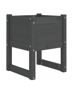 Fioriera Grigio 40x40x52,5 cm in Legno Massello di Pino 2