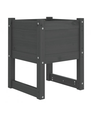 Fioriera Grigio 40x40x52,5 cm in Legno Massello di Pino